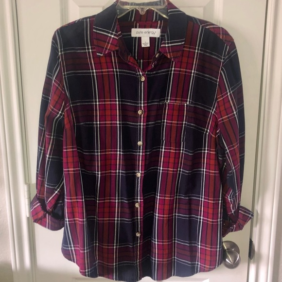 Pure Energy Tops - Purple Flannel